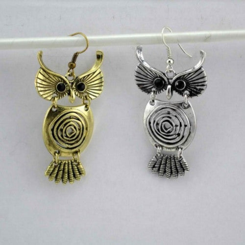 Unique Personality Cool Retro Hollow Out Owl Earrings